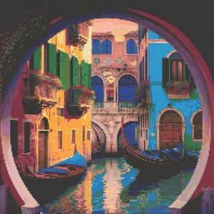 Venice, Italy Cross-Stitch Pattern Digital Download