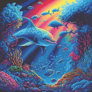Tropical Coral Reef Cross-Stitch Pattern Digital Download