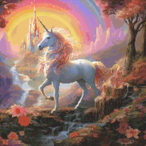 Fantasy Einhorn Motiv 5 Kreuzstichmuster Digital Download