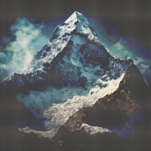 Mount Everest bei Nacht Kreuzstichmuster Digital Download