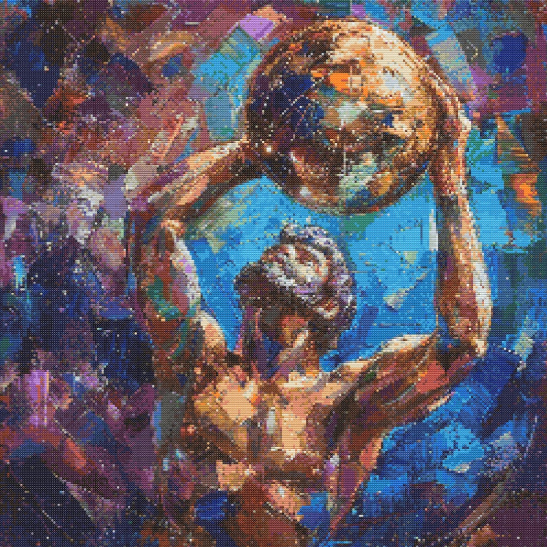 Atlas Holding up the Celestial Spheres Cross-stitch Pattern Digital ...