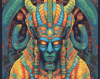 Dios egipcio 2 Patrón de punto de cruz Descarga digital