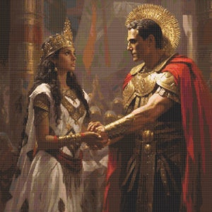 Cleopatra and Julius Caesar 4 Cross-Stitch Pattern Digital Download