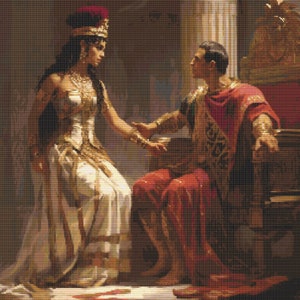 Cleopatra and Julius Caesar 1 Cross-Stitch Pattern Digital Download