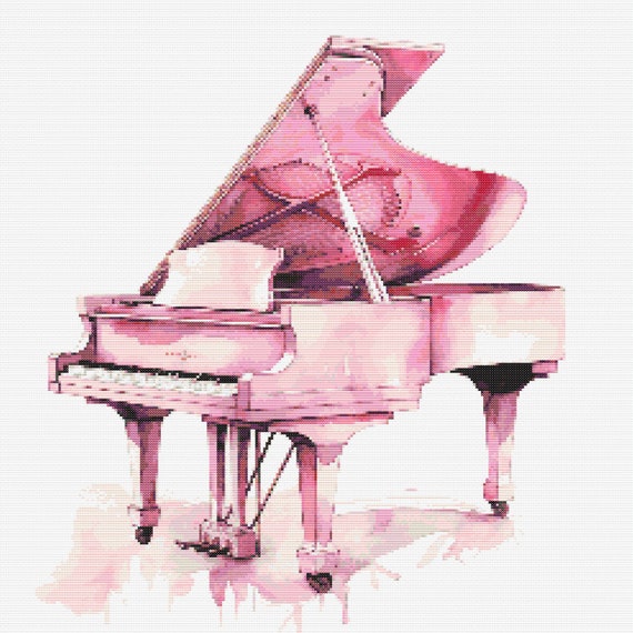 Pink Grand Piano 2 Cross-stitch Pattern Digital Download - Etsy