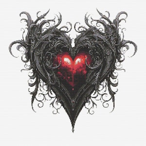 Gothic Heart 6 Cross-Stitch Pattern Digital Download