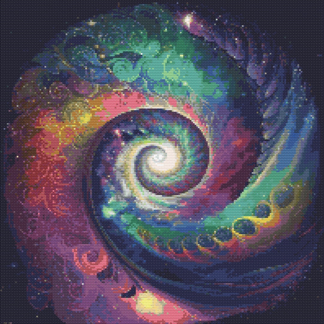 Rainbow Spiral Galaxy 2 Cross-stitch Pattern Digital Download - Etsy