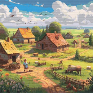 Ukrainian Countryside 4 Cross-Stitch Pattern Digital Download