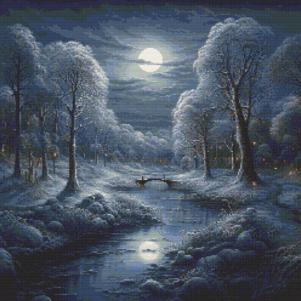 Winter Solstice Scene 3 Cross-Stitch Pattern Digital Download