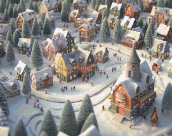 Christmas Village 2 Cross-Stitch Pattern Digital Download