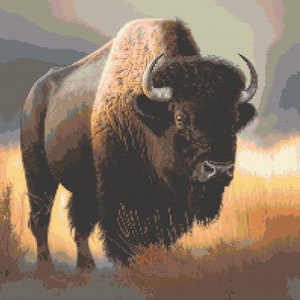 American Bison Cross-Stitch Pattern PDF Instant Download for Bison Lovers