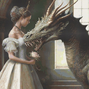 Princess Dragon Wedding 1 Cross-Stitch Pattern Digital Download