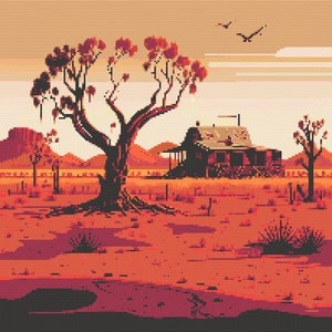 Australisches Outback-Szene Kreuzstichmuster Digitaler Download