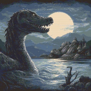 Loch Ness Monster Closeup 7 Cross-Stitch Pattern Digital Download
