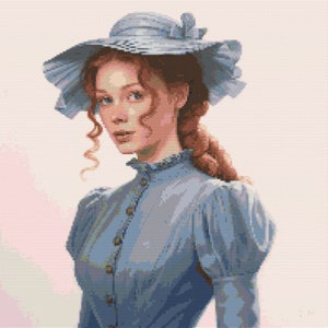 Anne of Green Gables in Puffed Sleeves 3 Cross-Stitch Pattern Digital Download