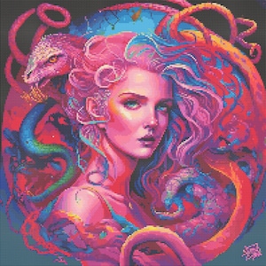 Augen der Medusa Kreuzstichmuster Digital Download