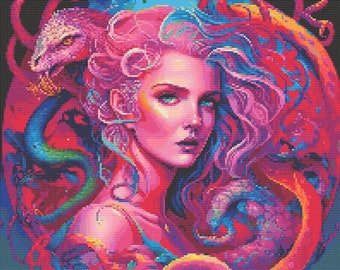 Eyes of Medusa Cross-Stitch Pattern Digital Download