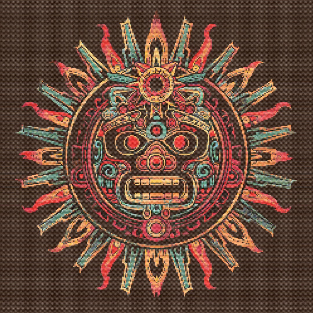 Aztec Sun 5 Cross-stitch Pattern Digital Download - Etsy