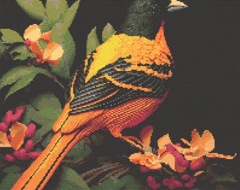 Baltimore Oriole Cross-Stitch Pattern Digital Download