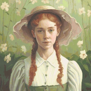 Anne of Green Gables Portrait Cross-Stitch Pattern Digital Download