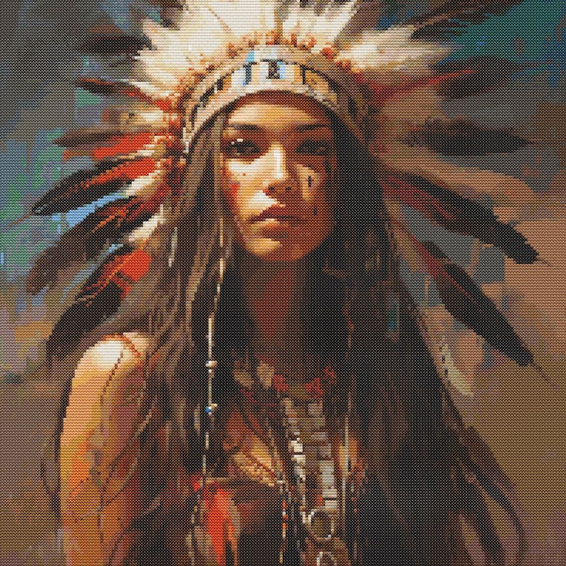 Head Ress Pattern Native American Headdress 2 Cross-stitch Pattern Digital Download - Etsy
