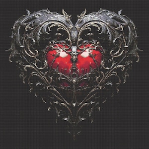 Gothic Heart 1 Cross-Stitch Pattern Digital Download