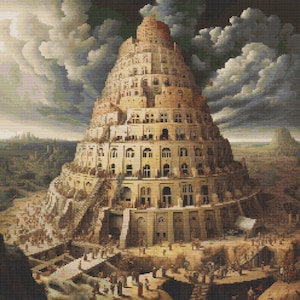 Tower of Babel 2 Cross-Stitch Pattern Digital Download