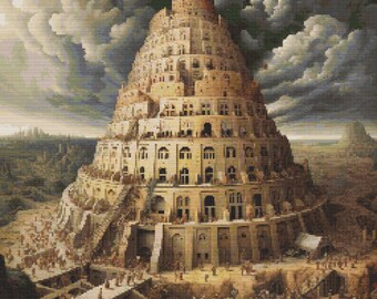 Tower of Babel 2 Cross-Stitch Pattern Digital Download