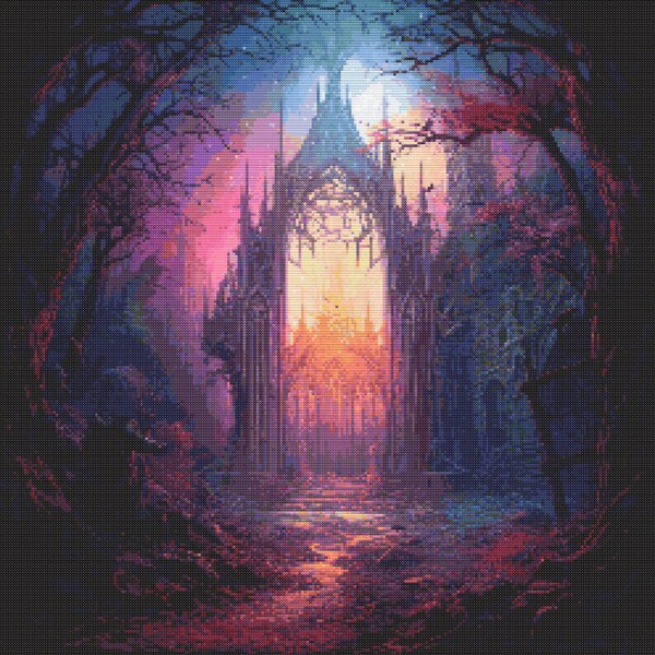 Gothic Fantasy Scene 2 Cross-Stitch Pattern Digital Download