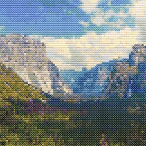 Yosemite Valley Panorama (300 x 82) Cross-Stitch Pattern Digital Download