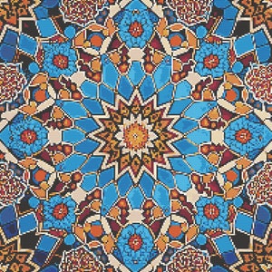 Iranian Tile Cross-Stitch Pattern Digital Download