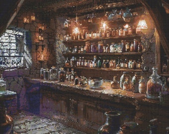 Tienda de pociones mágicas 2 Patrón de punto de cruz Descarga digital