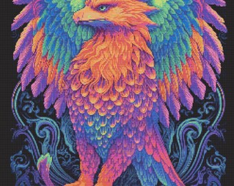 Rainbow Gryphon 1 Cross-Stitch Pattern Digital Download