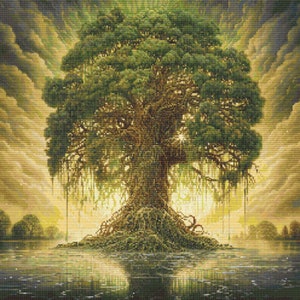 Weeping Willow Tree of Life 1 Cross-Stitch Pattern Digital Download
