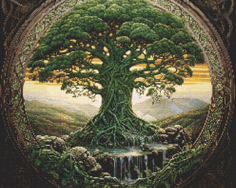 Tree of Life Scene 5 Cross-Stitch Pattern Digital Download