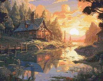 Cottagecore Motiv 7 Kreuzstichmuster Digitaler Download