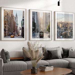 City Architecture Photography Print Set: New York, San Francisco, Seattle
