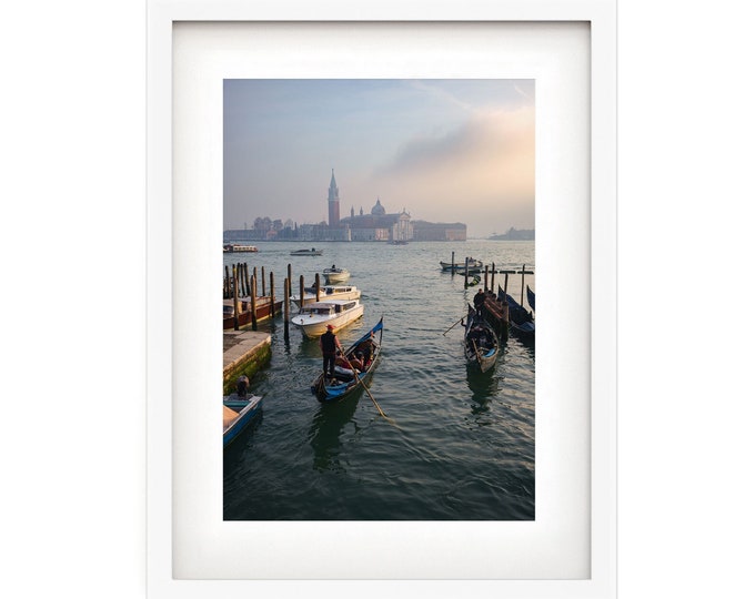 Venice Print, Italian Wall Art, Italy Photography, Romantic Sunset in Venice Framed or Unframed Artwork, Travel Poster, Unique Photo Gift