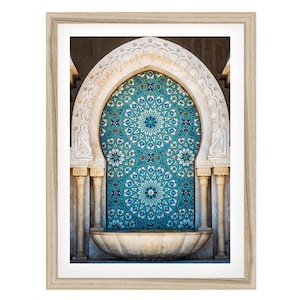 Moroccan Mosaic Tile Art Print: Hassan II Mosque, Casablanca