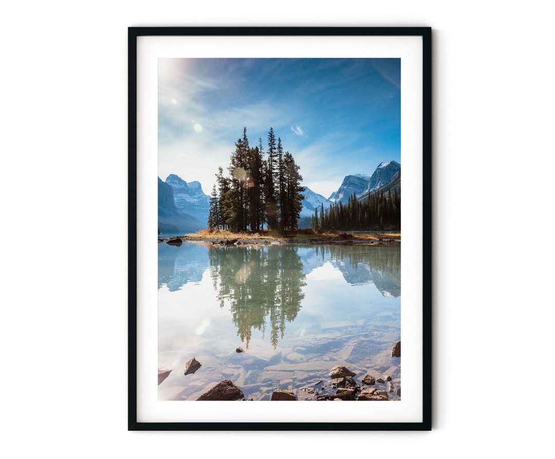 Mountain Lake Photo Print, Canada Landscape Wall Art, Spirit Island