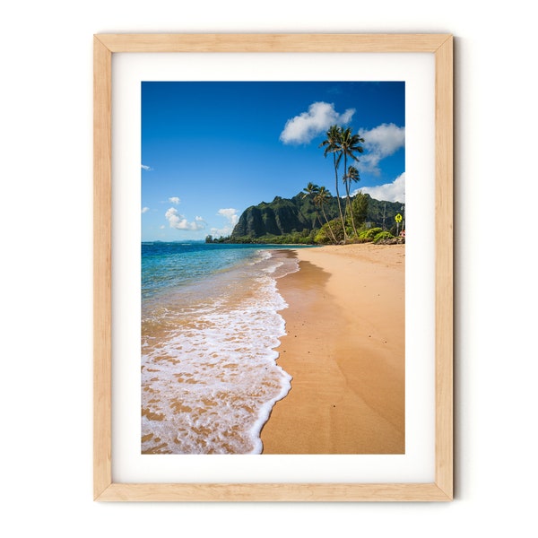 Hawaii Beach Print, Tropical Island Photo, Coastal Wall Art, Hawaiian Home Decor, Beach Framed Picture, Fine Art Photography, Oversize Gift
