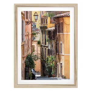 Stampa di Roma, foto di case gialle, street art italiana, opere d&#39;arte con cornice dai colori pastello, fotografia artistica, regalo d&#39;arte extra large per lei