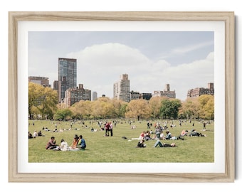 Central Park Art Print: Springtime Picnic on the Lawn, NYC Wall Art, Urban Landscape Photography