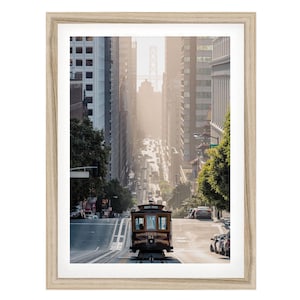 Fotografía impresa de San Francisco: Foto icónica del tranvía, arte mural de California