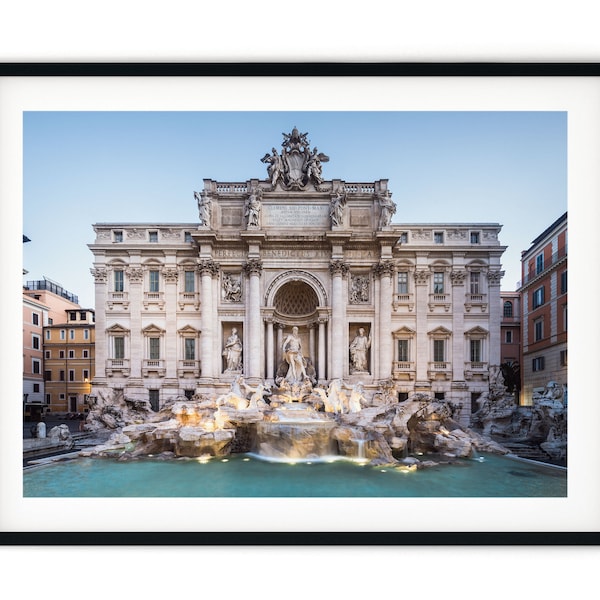 Trevi Fountain Print, Rome Italy Wall Art, Italian Architecture Photo, Baroque Style Framed Artwork, Fine Art Photography, XL Art Gift