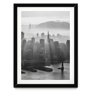 San Francisco Black and White Print, Urban Architecture Fine Art Photography, Office Decor Framed or Unframed