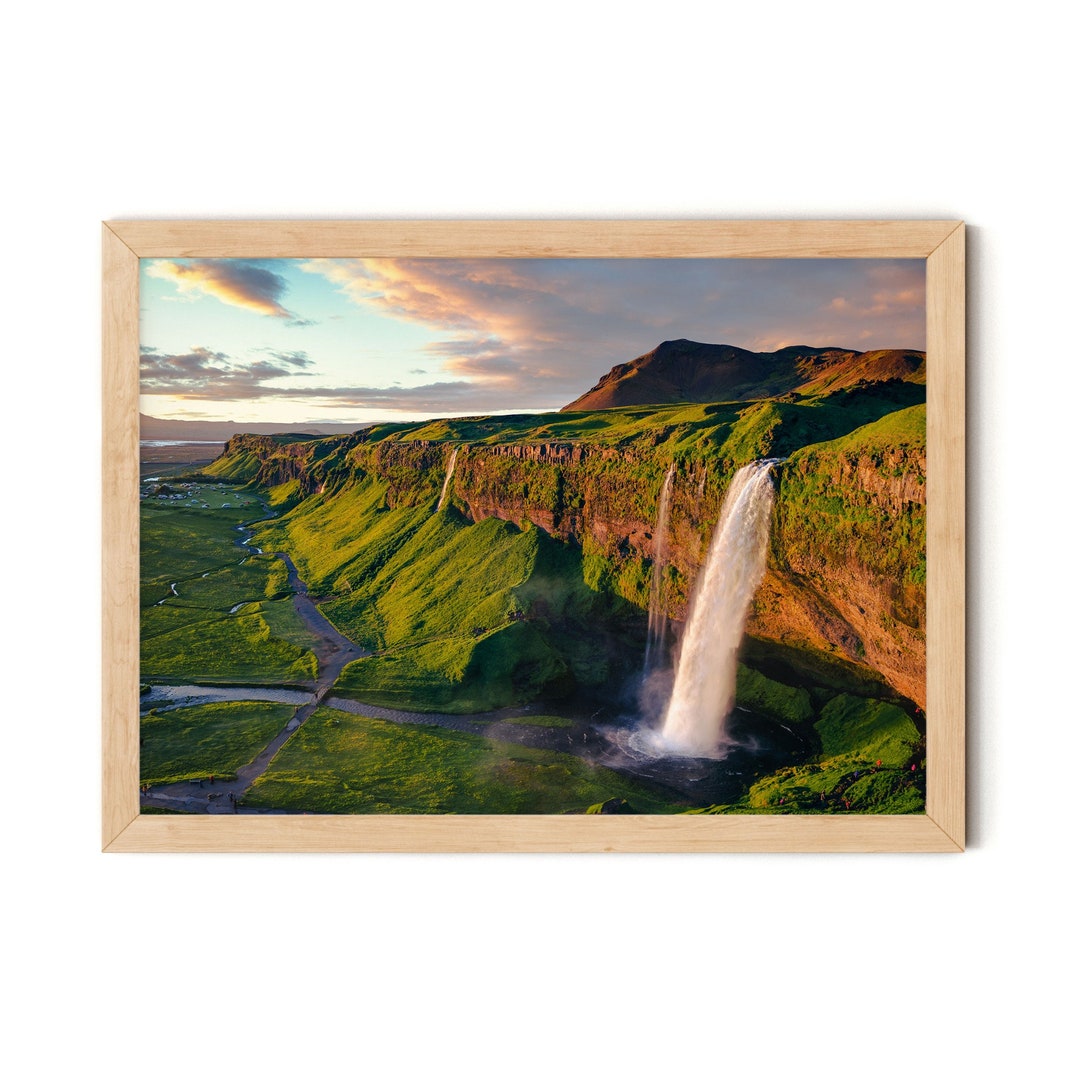 Waterfall Print, Iceland Wall Art, Landscape Fine Art Print, Nordic ...