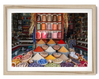 Marrakesh Spice Market Photography Print: Framed Moroccan Wall Art, Morocco Gifts