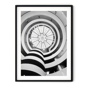 Guggenheim, New York Photography, Black and White, Abstract Wall Art, NYC Print, Architectural Extra Large Fine Art Photo