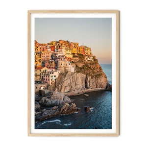 Cinque Terre Print, Italy Photography | Coastal Sunset on Manarola Framed Wall Art, Fine Art Photography, Extra Large Photo